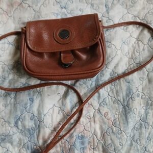 Vintage Cowhide Brown Leather Crossbody Bag
